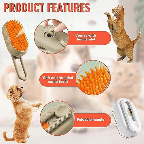 Brosse de Massage Électrique 3 en 1  pour Chat et Chien
